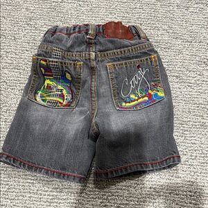 COOGI Gray Kids Denim Shorts with Colorful Guitar Design